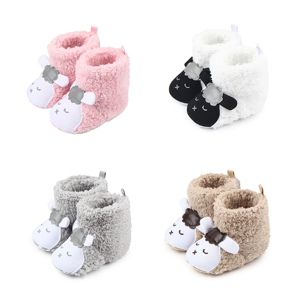 Baby Winter Warm Booties Cute Cartoon Animal Style Fleece Snow Boots Non Slip Toddler Gorls Boys First Walkers | Мать и ребенок