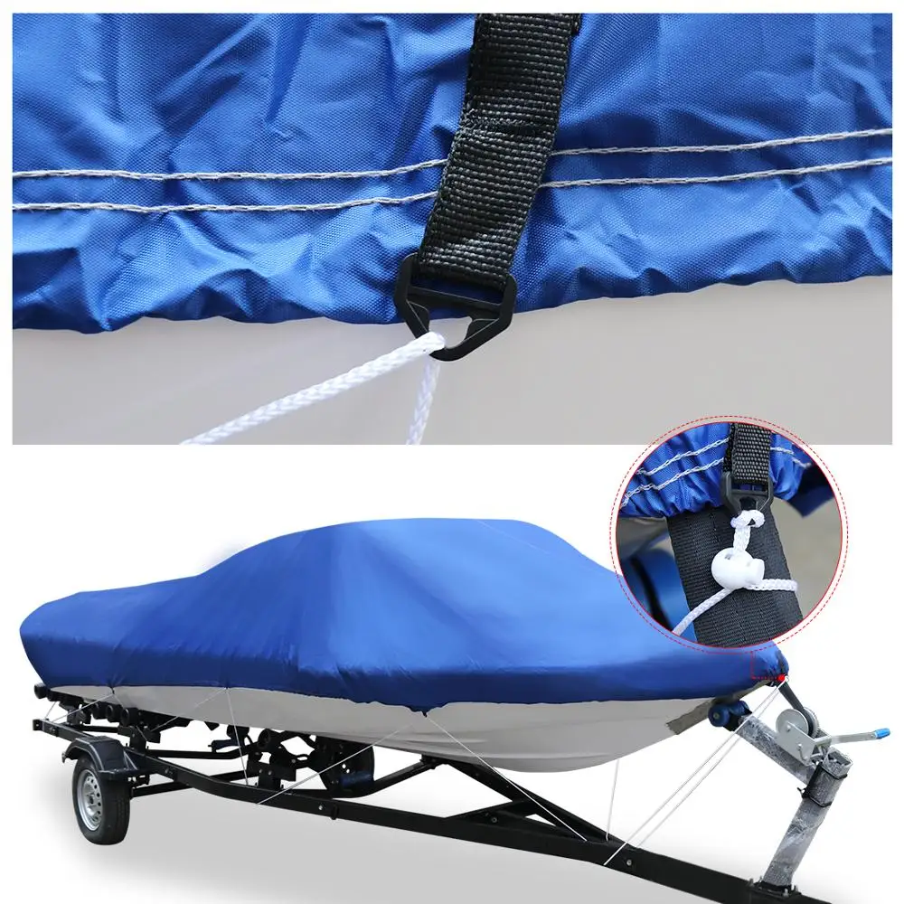 Boat Cover 210D Fabric 14-22FT Waterproof Fishing Ski Speedboat Anti-UV
