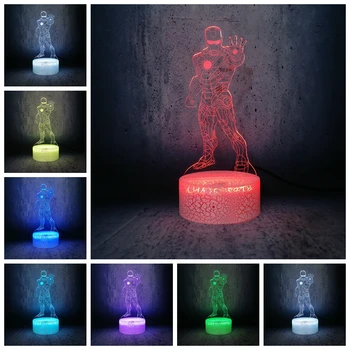 

Iron-Man Night light Cartoon Action man lamp kids party display lighting children birthday gift bedroom decor