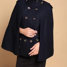 Genuo Новинка зимнее женское пальто женская накидка с завёрнутым воротником плащ парка пуловер пончо верхняя одежда Casaco