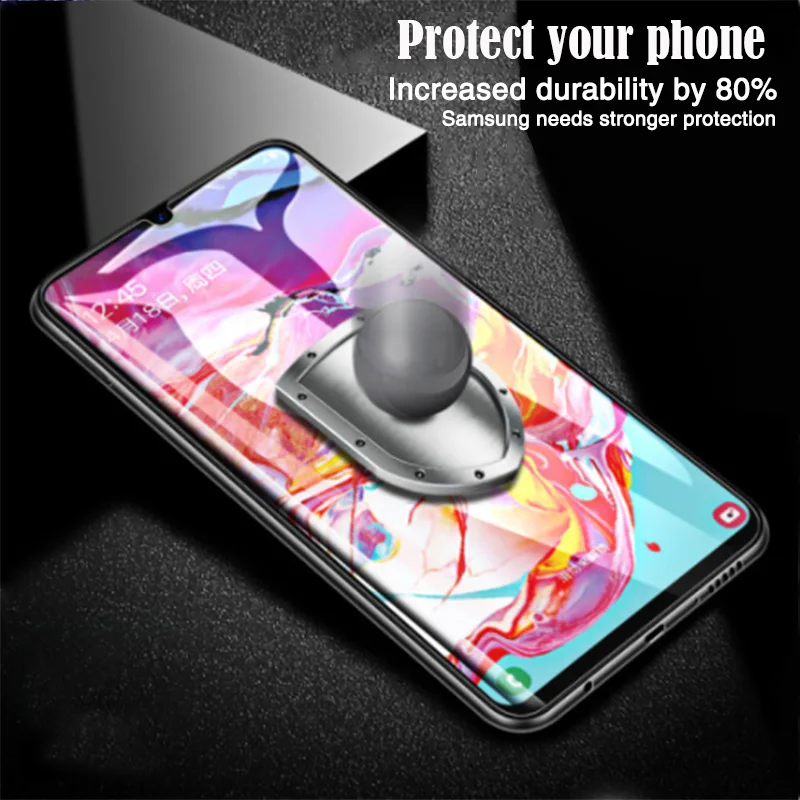 3pc Screen Protector For Samsung A50 A40 A70 A80 A90 A60 Tempered Glass For Samsung A50 a m 10 20 30 Full Cover Protective Glass image_1