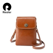 REALER, женская сумка через плечо, маленькая сумочка для сотового телефона, для девушек, мини сумка через плечо, женская сумочка через плечо, Сумочка для телефона