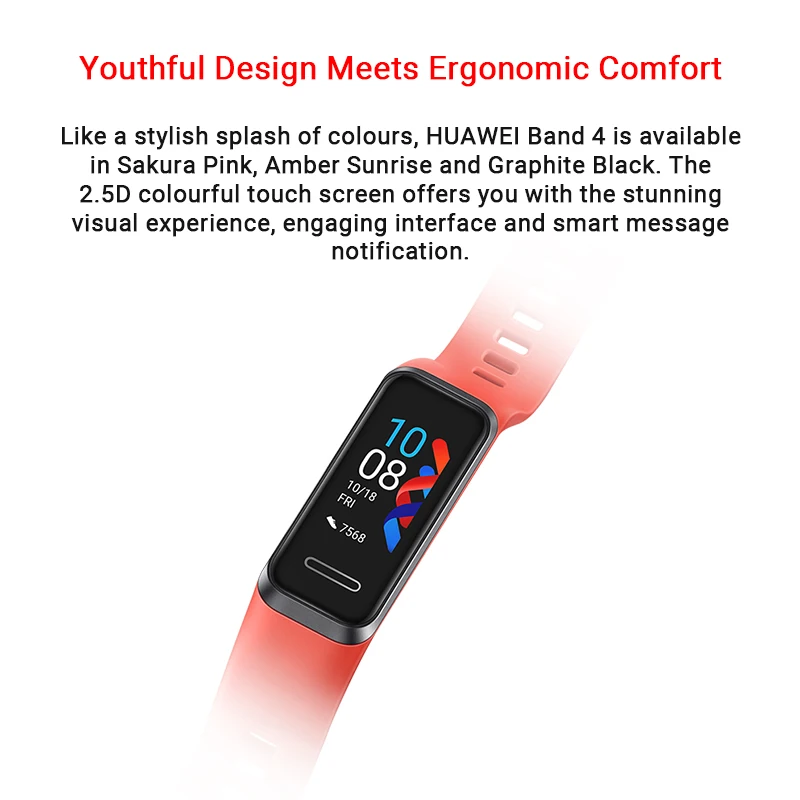  Global version Huawei Band 4 Smart Wristband 0.95'' Color USB-inside AMOLED Screen Heart Rate track - 4000246896159