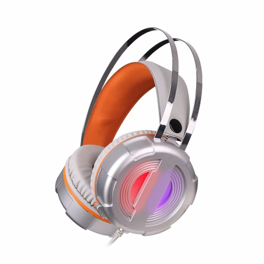 Игровая гарнитура светодиодный светильник светящийся шум Cancealing PC Gamer Super Bass повязка на голову наушники с микрофоном для компьютера PC