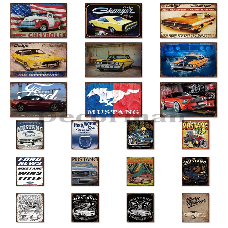 

[ Mike86 ] USA Mustang Car Metal Sign Retro Wall Painting Gift art LTA-1718 20*30 CM