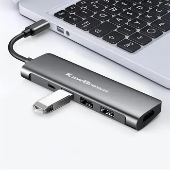 

5 in 1 USB C Hub Type C Hub to HDMI Cable USB 3.0 Splitter Support PD Charging Dock Station
