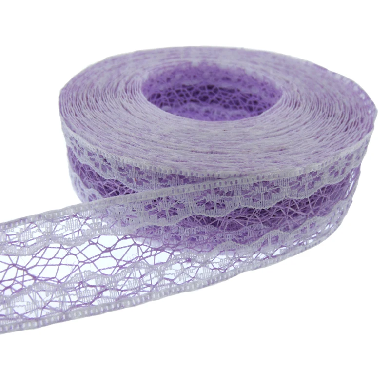 10 метров " белая кружевная лента фиолетовая решетка лента для вечерние украшения для свадьбы в стиле Скрапбукинг упаковки 2,5 см ленты для поделок