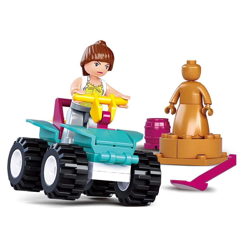 SLUBAN 0599 Friends Pink Dream ATV Dolphin Bay Series Beach Car Building Blocks Sets Creative Bricks Educational Toys for Girls | Игрушки и