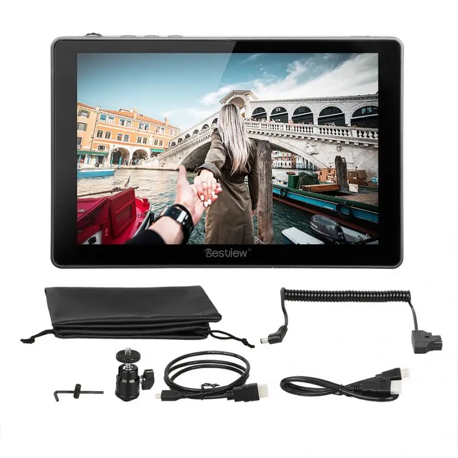 Bestview R7 Профессиональный Портативный 7 дюймов ЖК-дисплей Сенсорный экран с разрешением 4K 3D Lut HDMI монитор - Цвет: Черный