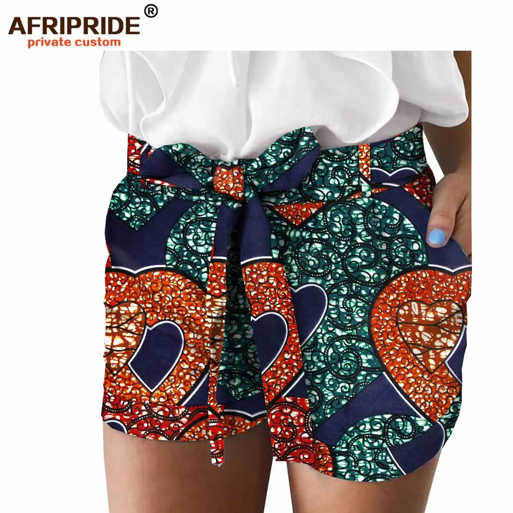 Африканские летние шорты с принтом для женщин AFRIPRIDE женские повседневные шорты с карманом на поясе A1821005 - Цвет: 328