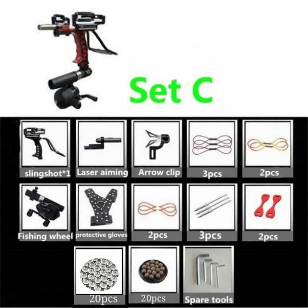 

Laser Slingshot Professional Hunting Bow Catapult Fishing Powerful Slingshot With Fishing Wheel Crossbow Bow Shooting Arrows