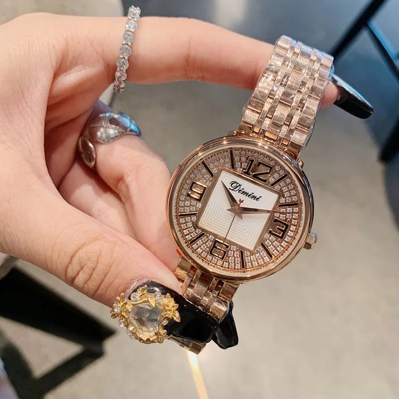 Квадратные в круглая ракушка часы для женщин нейтральный дизайнер полный