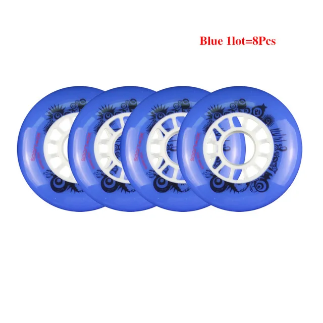 JEERKOOL роликовые коньки 85A 80 мм роликовые ILQ-11 роликовые подшипники для SEBA Patines колеса LZ24 - Цвет: blue 80mm pcs