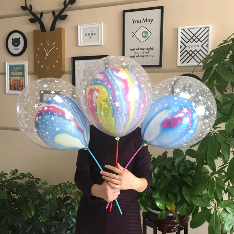 50 Uds 12 &quotdoble capa globos con forma de agata globo para boda Feliz cumpleanos decoracion ninos|Воздушные шары и