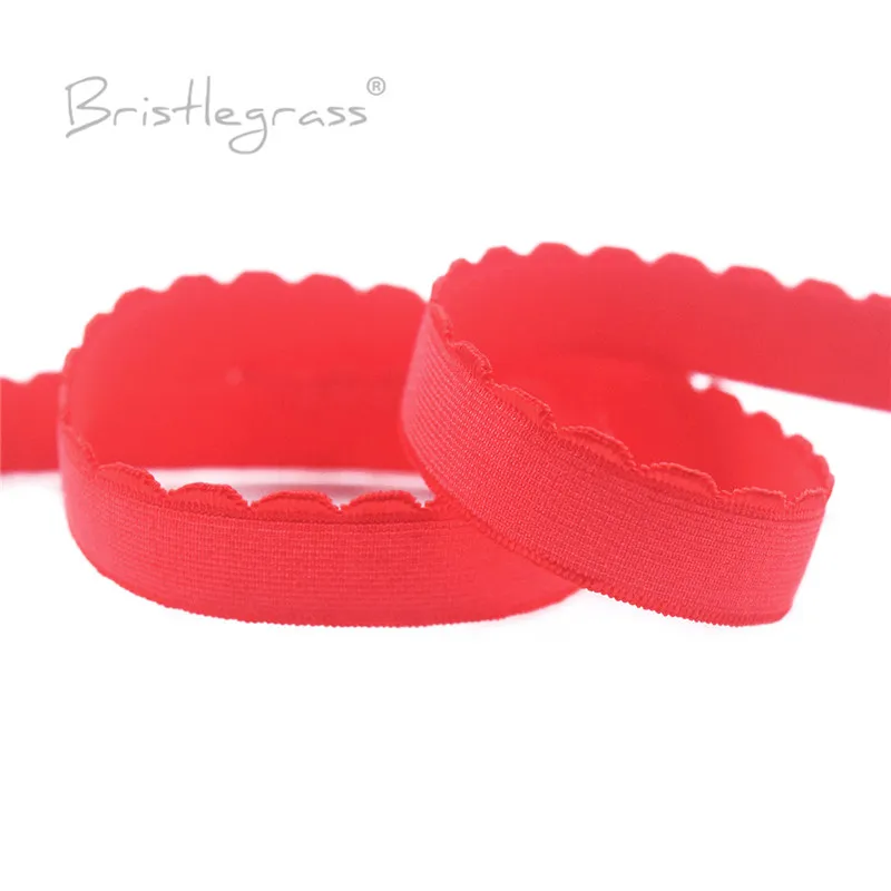 BRISTLEGRASS 2 5 10 Yard Nylon-Bikot-BH-Träger, Gummibänder, 5/8 Zoll, 15 mm, glänzende Plüsch-Schulterbänder, Stirnband, Dessous-Nähbesatz – Detail 5