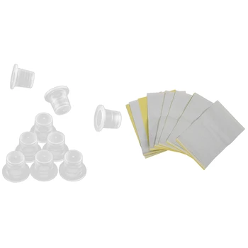 

2 Set Accessories: 1 Set 10 Sheets Tattoo Carbon Transfer Copier Paper A4 & 1 Set 200 Small Tattoo Ink Cups Caps Holder