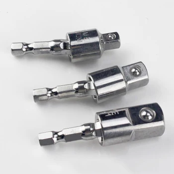 

3x Universal Joint Set Ratchet Angle Extension Bar Socket Adapter 1/4 3/8 1/2