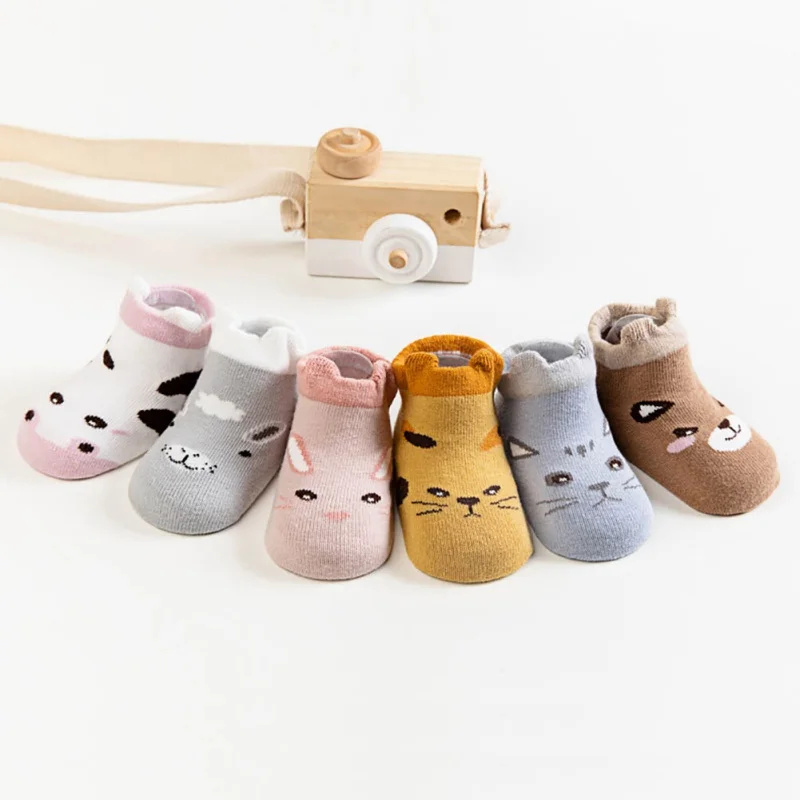 

Newborn Baby Boys Girls Boys Socks Infant Cotton Cartoon Pattern Autumn Winter Warm Anti Slip Floor Socks for Kids