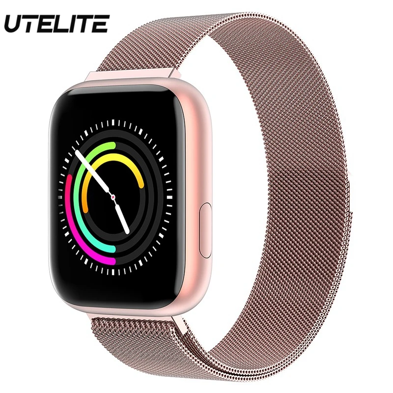 

UTELITE Smart Watch Men Women P4 Heart Rate Blood Monitoring Waterproof Sport Fitnees Tracker Bluetooth Watches for Apple Xiaomi