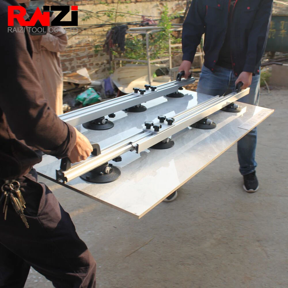 

Raizi 2 pcs Large Format Tile Porcelain Lifter Tools Transport Carry System with 8 Vacuum Suction Cups