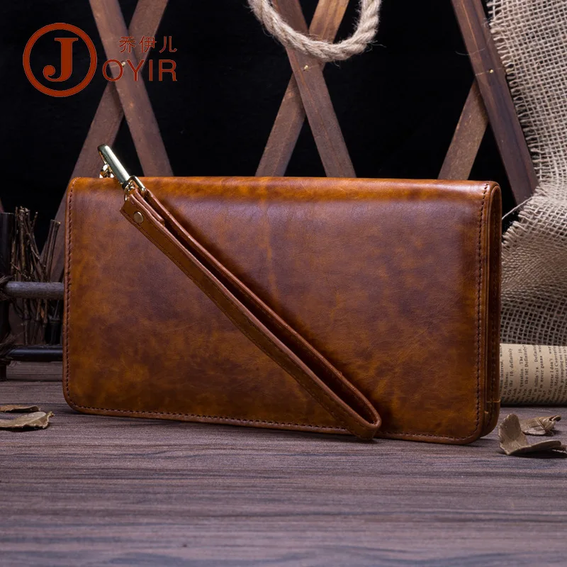 

Business Retro MEN'S Real-leather Bag Wallet Multi-functional Long Clutch Bag Mobile Phone Bag Card Bit More Wallet Supply of Go