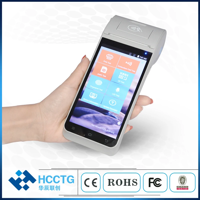

5 Inch Android 9.0 Touch Screen Terminal POS Payment Machine RAM2GB+ROM16GB NFC smart card reader 58mm thermal printer HCC-Z91