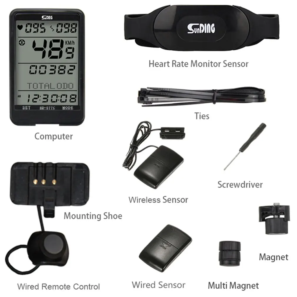 

3 in 1 Wireless Bike Computer + Heart Rate Monitor Cadence Sensor Speedometer Odometer Cycling Computer Stopwatch Waterproof New