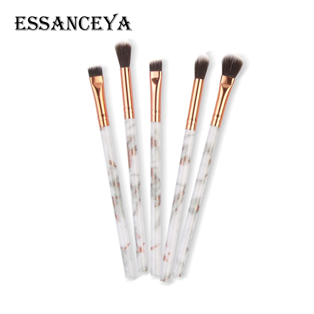 5 Pcs ESSANCEYA, 5/10 шт., набор кистей для макияжа с мраморной ручкой, тени для век, кисти для макияжа глаз, косметические Косметические Инструменты, набор кистей для макияжа - Handle Color: 5 Pcs