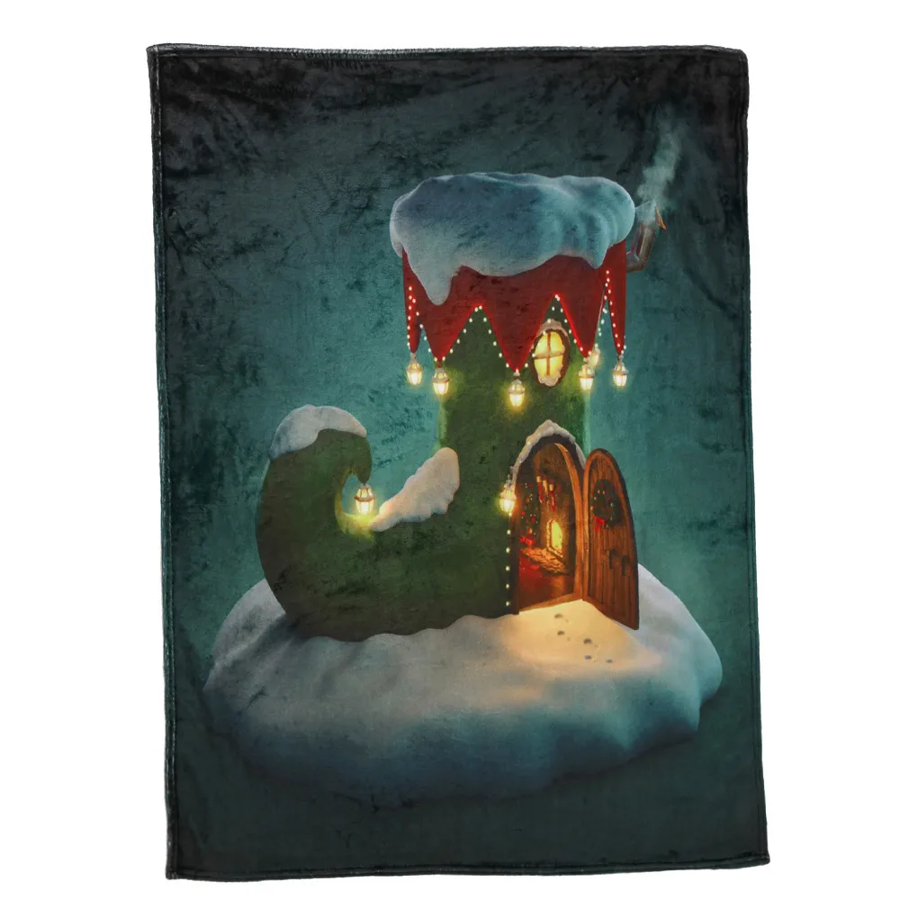 H OUNEED Christmas Blanket Flannel Fabric Sofa Bed Blanket 150x200CM Warm Soft Throw Travel Patchwor Winter Bedspread Blanket#45 - Цвет: H