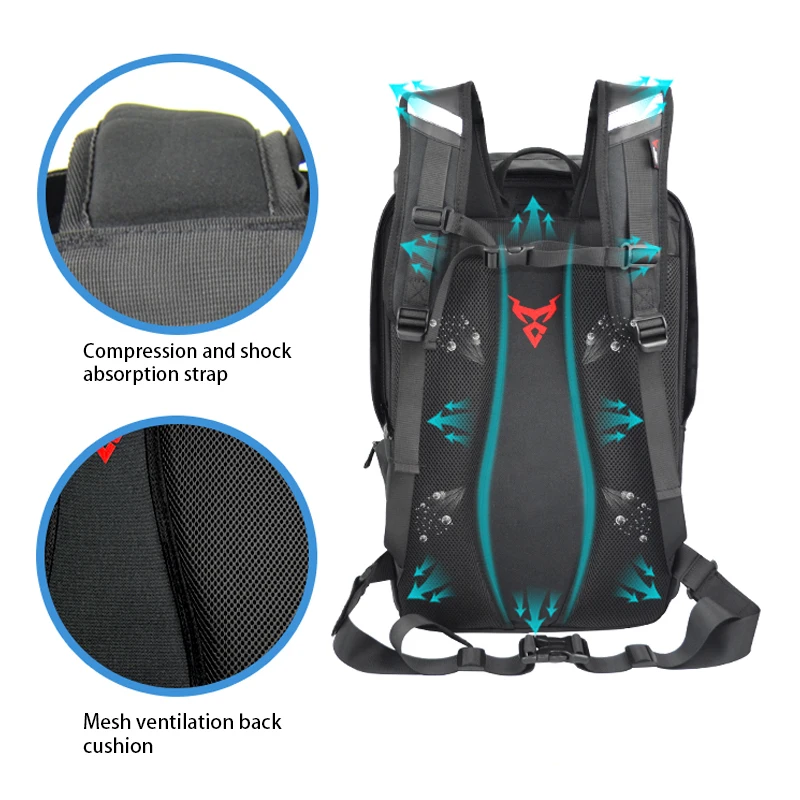2020 Multifunction Motorcycle Backpack Motorcycle Tail Bag Motocross Helmet Bag Back Seat Bag Moto Luggage Waterproof (3)