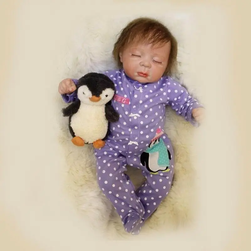 Рождественские куклы Reborn Sleeping Bebe Girl, 20 дюймов, силиконовые виниловые куклы для новорожденных, подарок для новорожденных, куклы для девочек в американском стиле, детские куклы