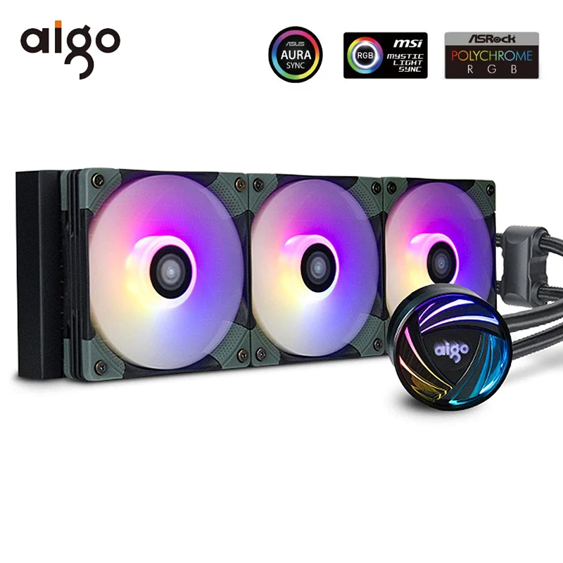 Aigo Water Cooler 360mm PWM Fans Radiator Intel LGA1200 RGB Water Cooling  AIO CPU Liquid Cooler for Intel 1150/1151/2011/AM3/AM4 - AliExpress