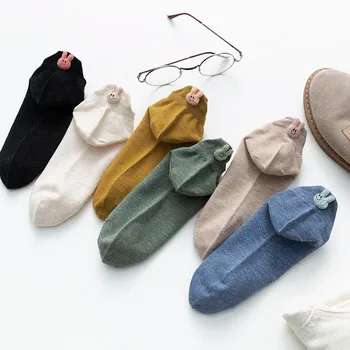 

6 Pairs Socks Women Girls Fashion Summer Casual Solid Rabbits Socks Thin Anklet Boat High Quality Cute Socks Skarpetki Damskie
