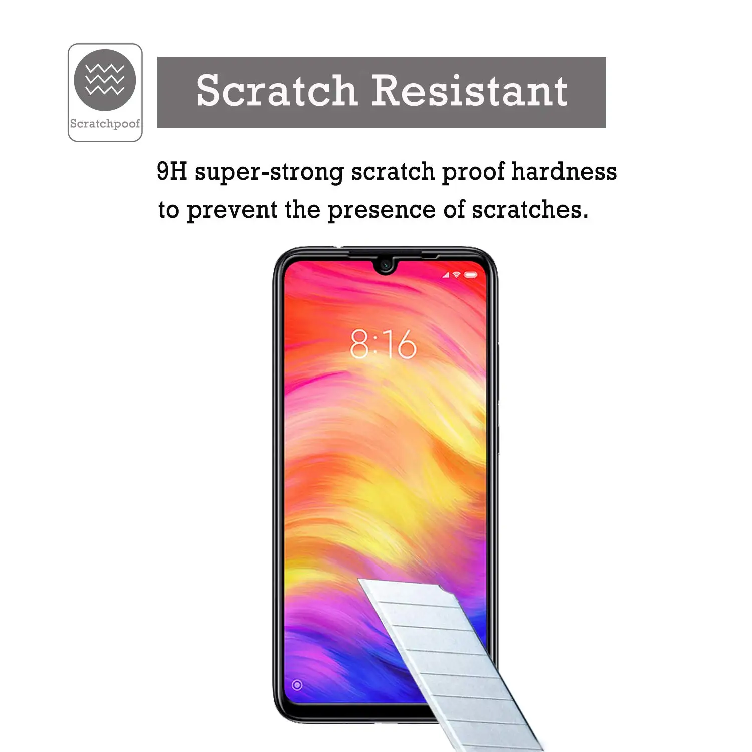 Черная защитная пленка на весь экран для Xiaomi Redmi Note 8 Pro из закаленного стекла 7