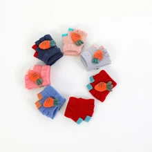 Мини-перчатки для младенцев, милые мужские трикотажные детские перчатки с морковкой, мужские и wo мужские утепленные перчатки для малышей