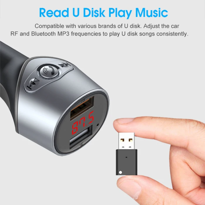 Устройство для автомобиля с двумя портами USB Bluetooth 5,0 MP3 плеер громкой связи Bluetooth приемник полный комплект плеера 5 V/2,1 VH99