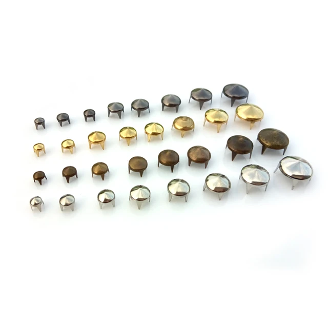 50pcs Brass Spike Cone Claw Studs Rivets 4/5/6/7/8/9/10/12mm Leather Craft  Bag Belt Costumes Shoes DIY Biker Punk Rock Goth - AliExpress