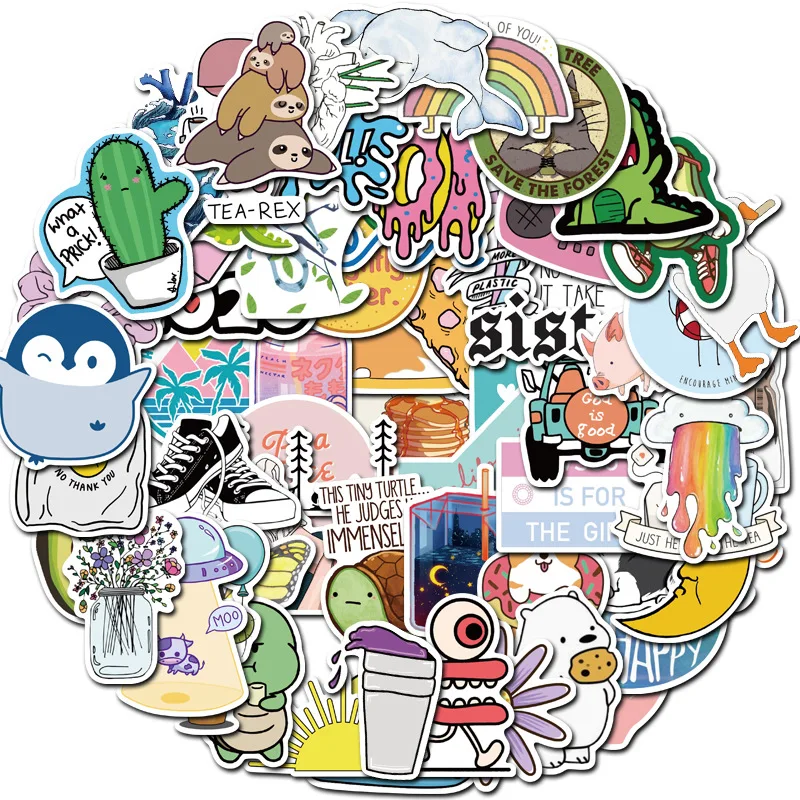 

10/30/50PCS small fresh and cute animal cartoon hand account notebook luggage waterproof graffiti sticker decoration wholesale