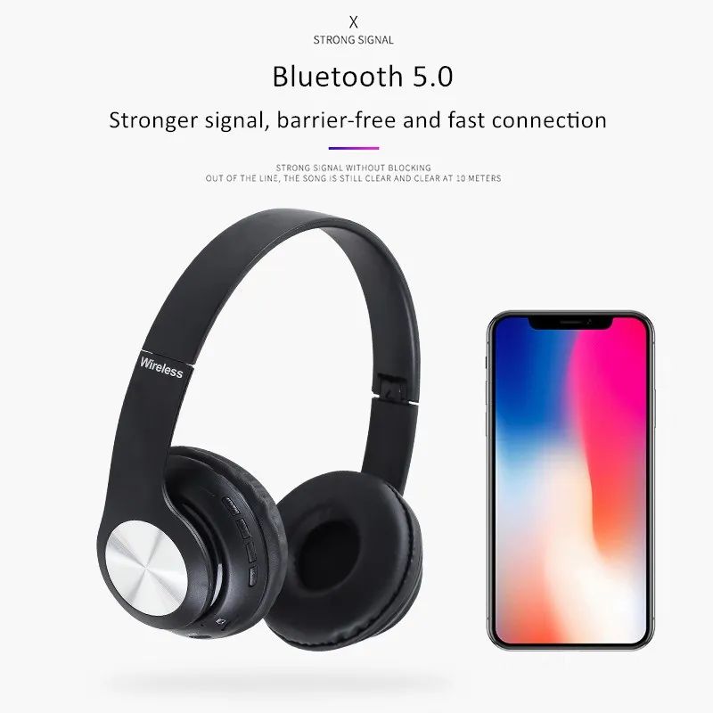 Bluetooth Headphones Cute Pink Girls Colorful Stereo Music Wireless Headset Kids Gifts with Microphone for Xiaomi Huawei Iphone