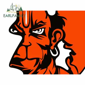 

EARLFAMILY 13cm x 10.9cm for Angry Hanuman Bajrang Anime Car Stickers Vinyl JDM Bumper Trunk Truck Graphics DIY Fine Decal