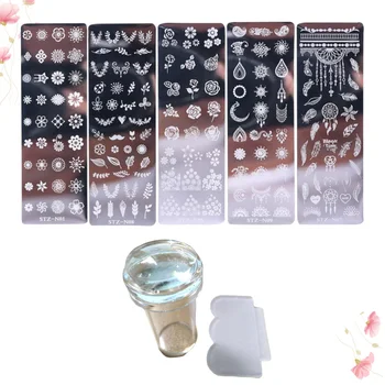 

7pcs Nail Stamping Plates Creative Nail Art Plate Image Plate Nail Art Stencils Template Plates for Girls