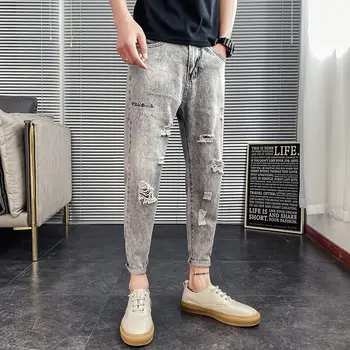 

Fashion 2020 Spring Casual Jeans Men Personality Hole Jeans Pants Denim Trousers Jean Homme Erkek Jean Pantolon Men Jeans