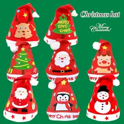 1 Juego de sombrero de Navidad, tela no tejida duradera, ecológica para la familia, gorros de Navidad hechos a mano, sombreros de elfo de Navidad