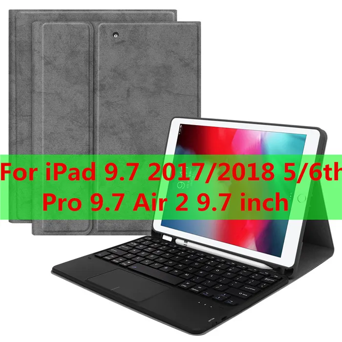 Тачпад клавиатура чехол для iPad mini 5 7,9 6th 9,7 Pro 11 Air 3 10,5 Чехол коврик для мыши и клавиатуры для iPad 7th 10,2 клавиатура - Цвет: T-9708-4-gray