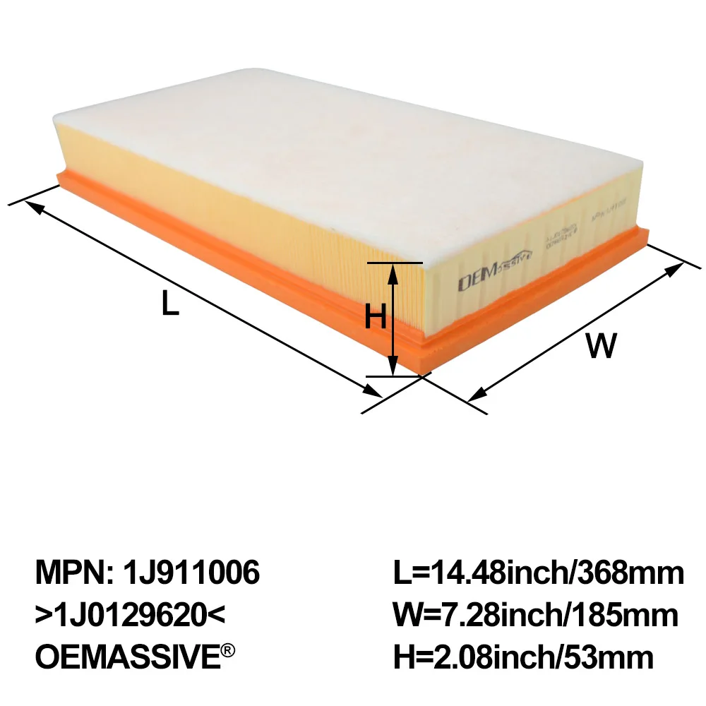 Воздушный фильтр для Volkswagen VW Jetta Bora четвертого поколения 1J 1999-2007 2006 1J0129620 1J0129620A 1.8L 1.9L 2.0L 2.3L 2.8L