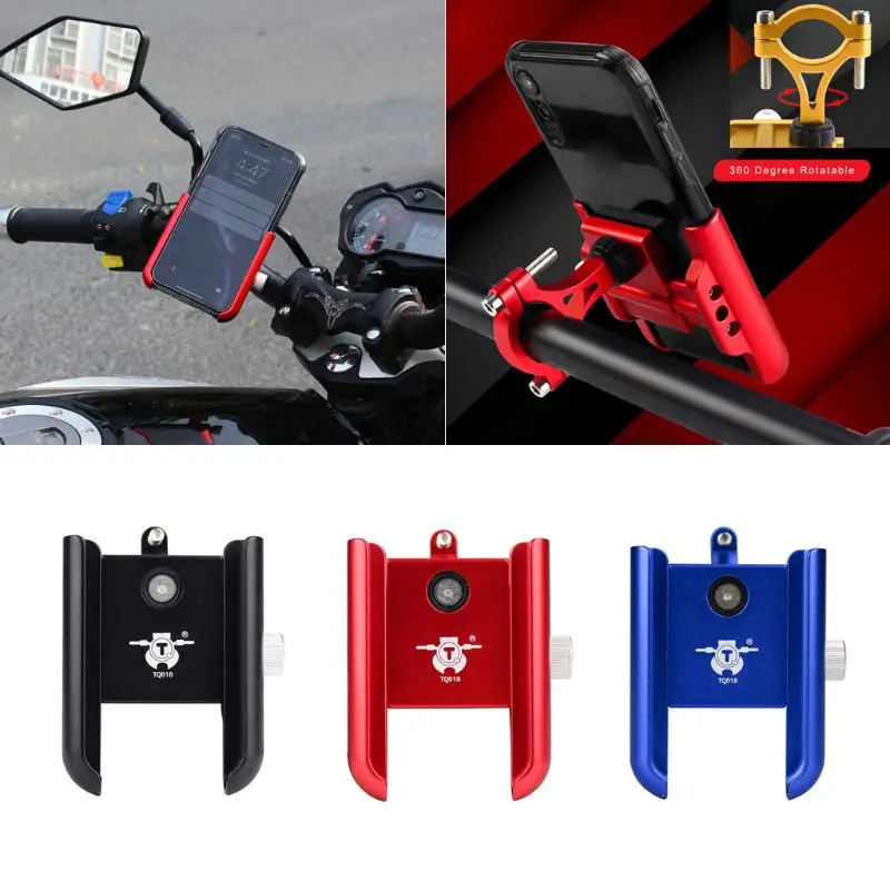 

Universal 360 Rotatable Aluminum Motorcycle Handlebar Bike Bicycle Cell Phone Holder Mount for Samsung Huawei 4-7inch Smart Mobi