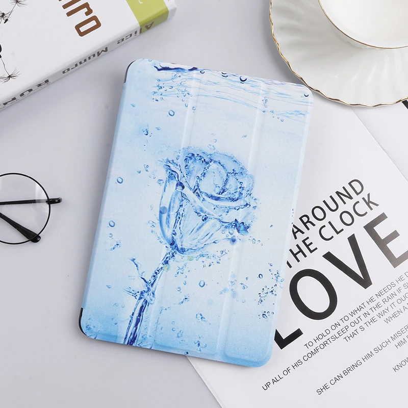 

Tablet Case for Apple iPad Mini 5 2019 7.9'' A2124 A2125 A2126 A2133 WIFI LTE Ice Rose Painting Magnetic Case Smart Cover