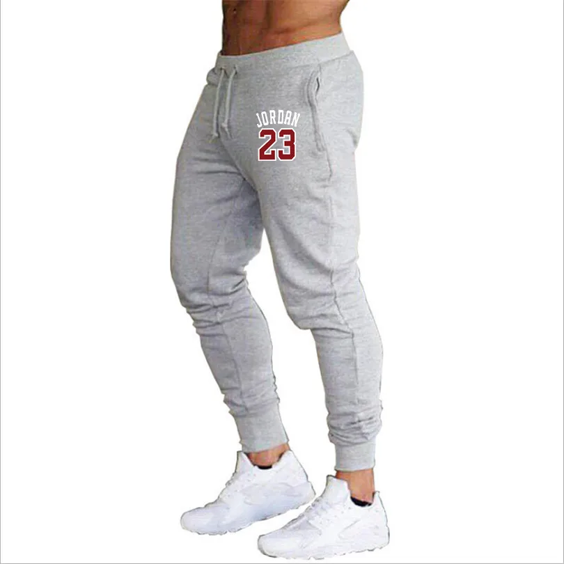 

2019 New Men Joggers Jordan 23 Casual Men Sweatpants Gray Joggers Homme Trousers Sporting Clothing Bodybuilding Pants