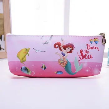 

1 Pcs Cute PU Leather Pencil Bags Mermaid Pencil Case High Capacity Pen Case for Kids Gifts School Office Supplies Stationery