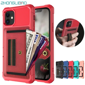 

Wallet Shockproof Case for IPhone 11 Pro Max Silicone Bumper Armor Phone Cover for IPhone Xs Max Xr 8 7 6 6s X Plus Card Holder